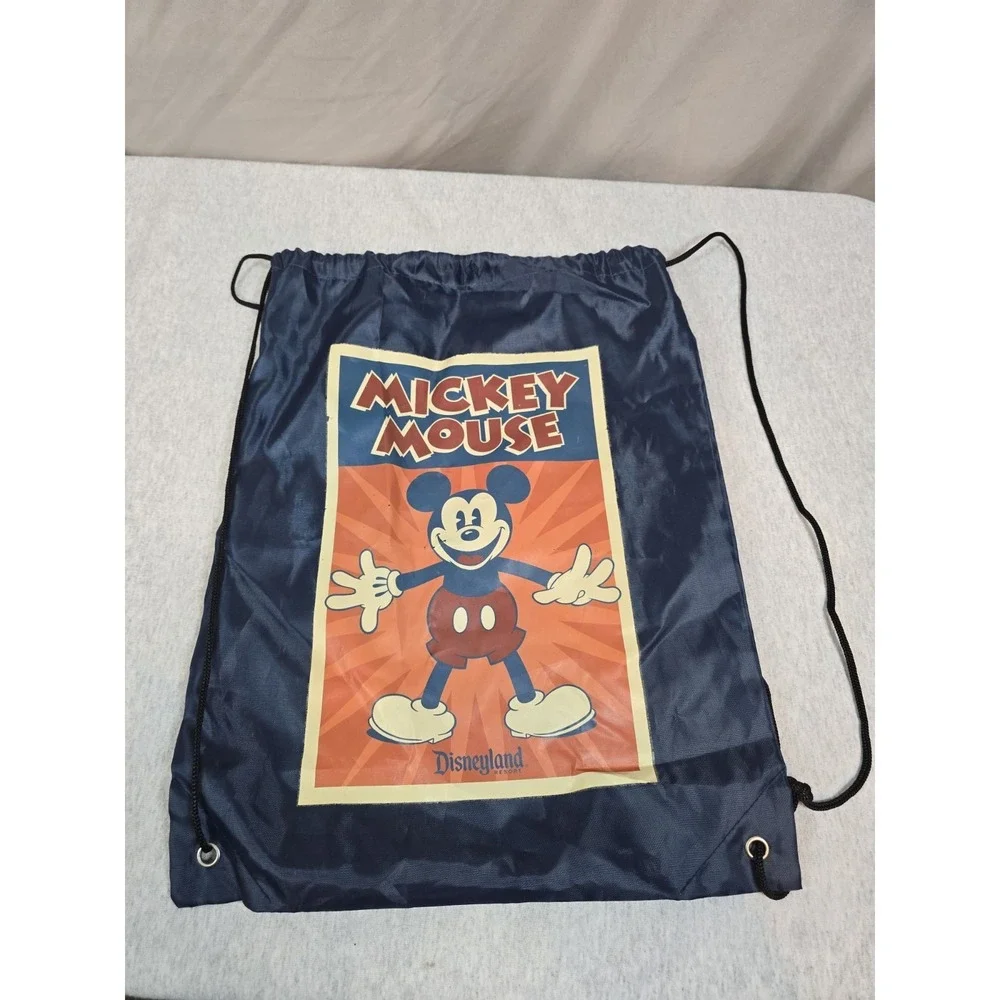 Disney Park Mickey Mouse Navy Disneyland Cinch Drawstring Bag -‎ Disneyland